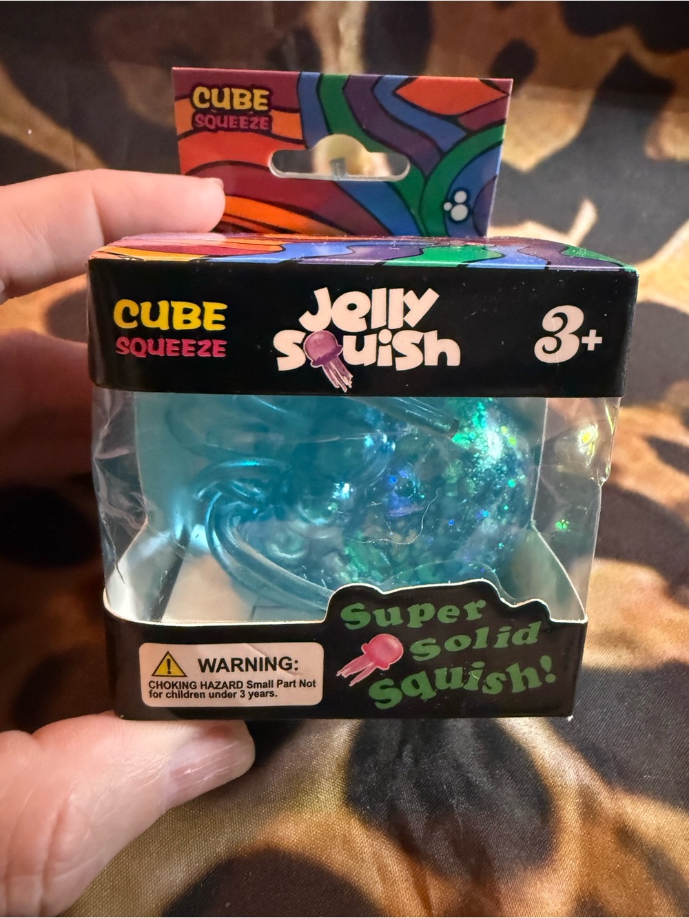 Cube Squeeze Jelly Squish Kids Toy - Blue